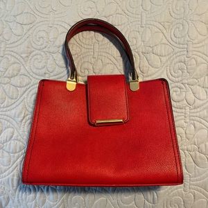 Vintage red leather mini handbag